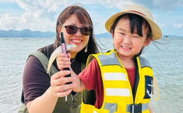 熊本での親子３世代キス釣りを満喫　3歳の姪も本命キャッチで笑顔