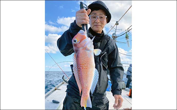 【福岡】船のエサ釣り最新釣果　エビラバ・テンヤで大型マダイ顔見せ