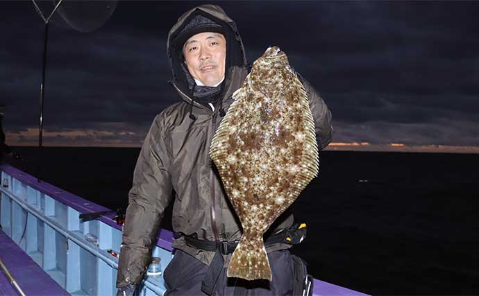 茨城沖の船ヒラメ釣りが絶好調　3kg級頭にトップ8尾で船中全員安打【釣友丸】