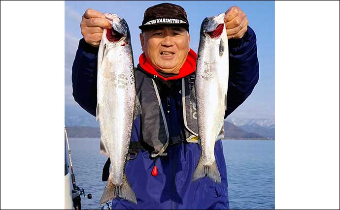 琵琶湖でのトローリング釣行で51cm頭に船中ビワマス2桁　良型中心で満足