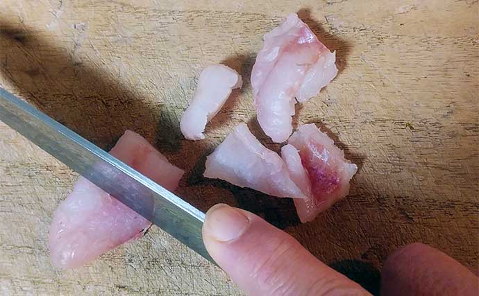 釣魚で作る「まるでフグ」レシピ：メバルの梅肉ワサビ　霜降りして和えるだけ