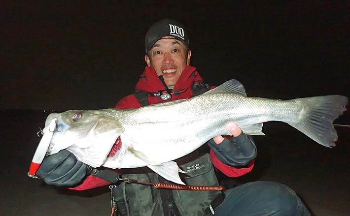 遠州灘サーフルアー釣行で60cm超シーバス【静岡・福田海岸】夜明け前に