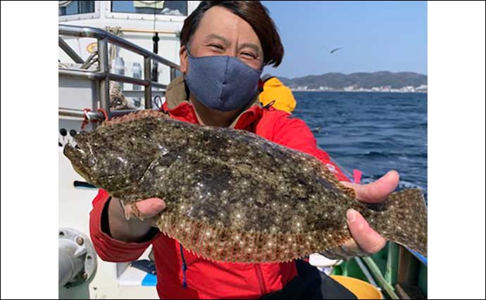 相模湾LTヒラメ船で40cm級中心に船中9尾【神奈川・佐島】イワシ回遊で今後に期待