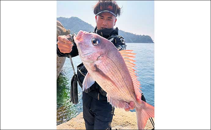 一級磯でのチヌフカセ釣りで本命2枚【広島・ヤグラ岩】好ゲストに良型マダイも顔出し