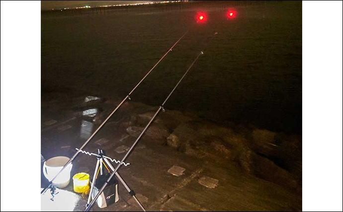 夜波止での投げ釣りでアナゴ2桁釣果【愛知・大野海岸】30mラインで連発