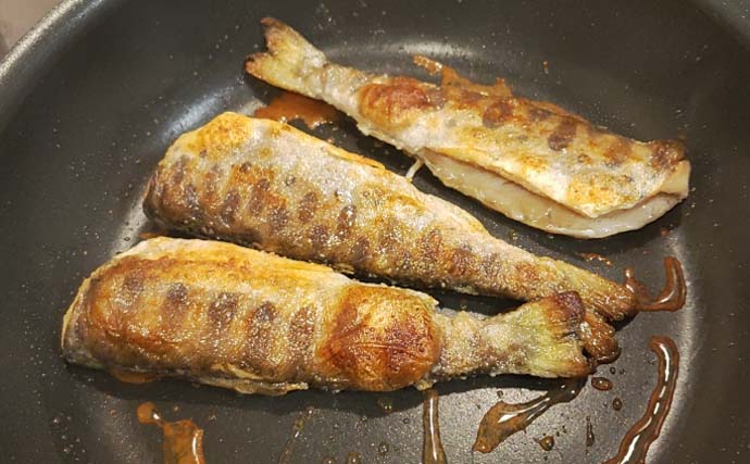 渓流で釣った魚で作る「フレンチ」レシピ：アマゴのガーリックムニエル