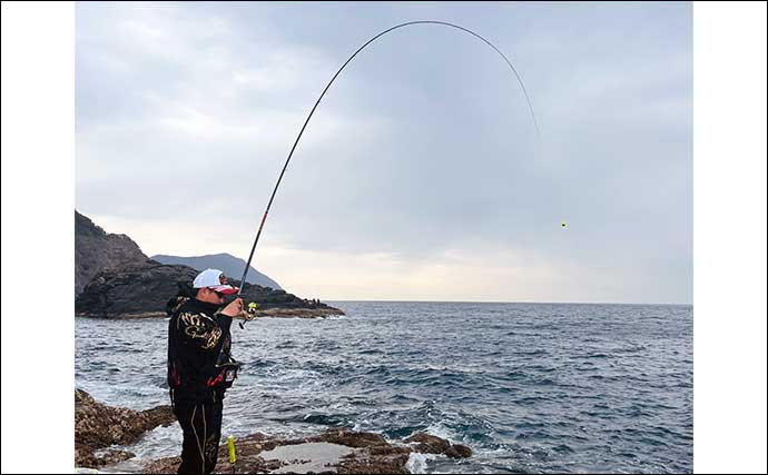 沖磯フカセ釣りで44cmオナガクロ（グレ）キャッチ【大分】潮流れ始めると連発
