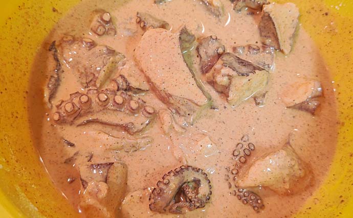釣果で作る「スパイス」レシピ：タコのスパイシー唐揚げ　ガラムマサラでインド風に