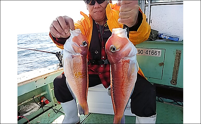 【釣果速報】沖の五目釣りで50cm級アマダイに多彩魚種が続々顔出し（福岡）