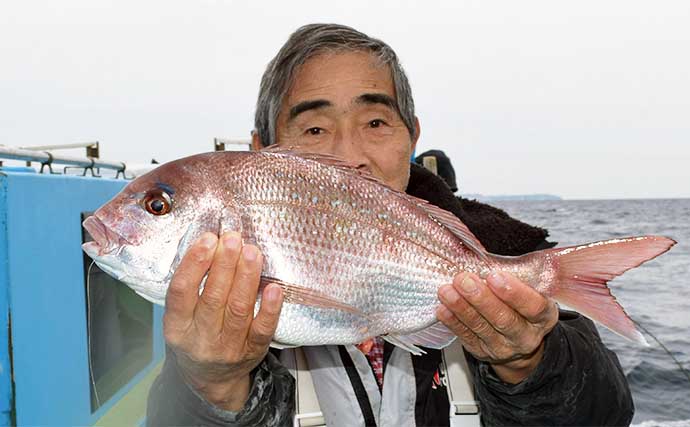 乗っ込みシーズン迎えた東京湾コマセマダイ釣行でトップ本命６枚【一之瀬丸】