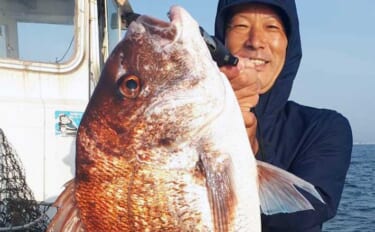 東京湾のキャスティングタイラバ釣行で5kg級マダイ【釣福丸】ゲストにマゴチ
