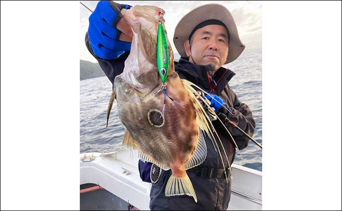 志摩沖のSLJ（スーパーライトジギング）釣行でオオモンハタ好調【釣船屋たにぐち】