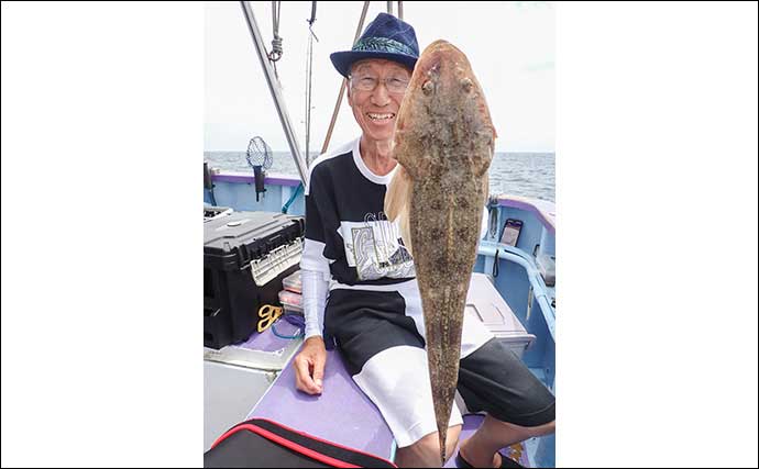 ひとつテンヤ釣行でマダイ候補【茨城・釣友丸】好ゲストにマゴチも顔出し