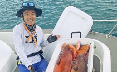 沖縄のパワーテンヤ＆泳がせ釣りで12kgコクハンアラなど大物が無限ヒット