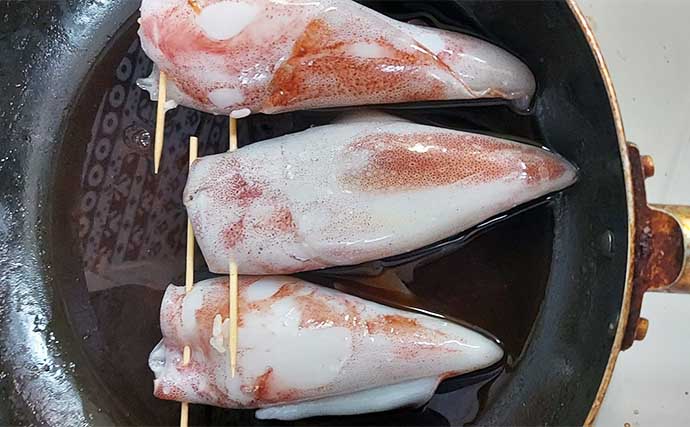 釣った白イカ（ケンサキ）で作る「お手軽イカ飯」レシピ　白米利用で時短