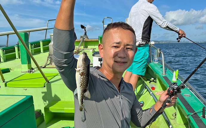 東京湾の「湾フグ釣り」でショウサイフグ平均30尾前後と絶好調【吉野屋】