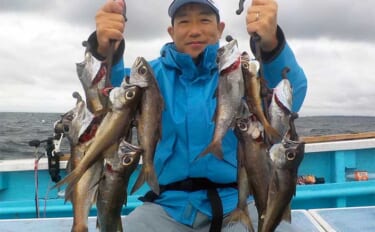 東京湾口でのクロムツ釣りで本命2ケタ釣果と絶好調　ダブルヒットも多数