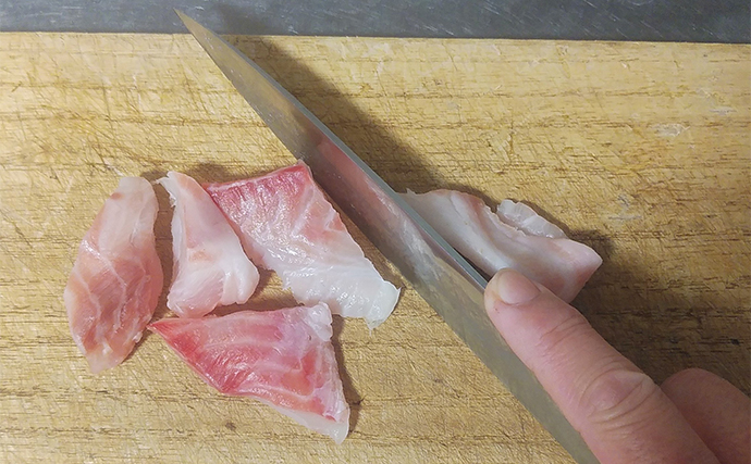 釣ったレア魚レシピ：シブダイの手まり寿し　厚切りで旨味がアップ