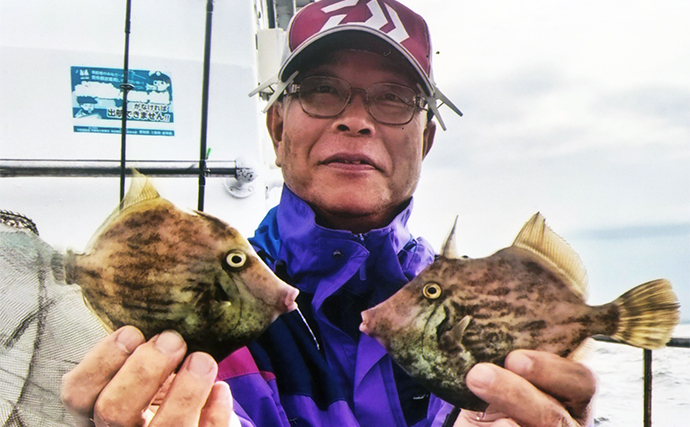「アオリイカ＆カワハギ」秋の美味魚リレー釣りで両本命手中【愛知・英造丸】