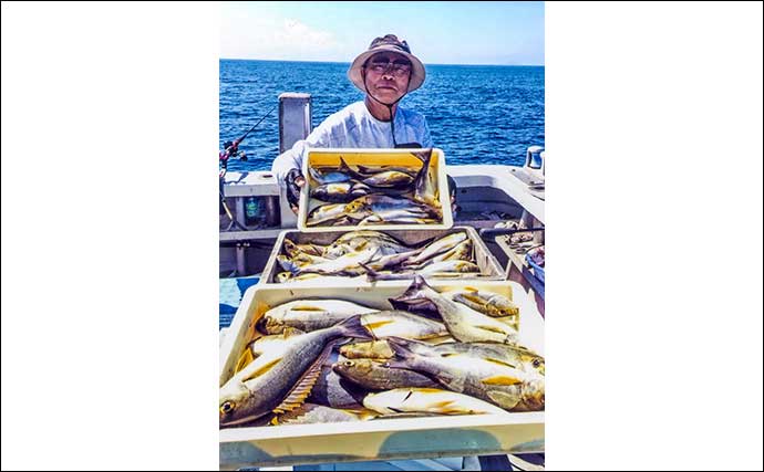 船でのコマセ釣りで36cm頭に秋イサキが入れ食いに【愛知・石川丸】