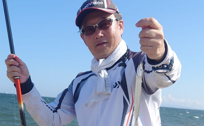 吉崎海岸でのサヨリ釣りで2桁釣果達成【三重】シモリウキ仕掛けで波打ち際を狙う