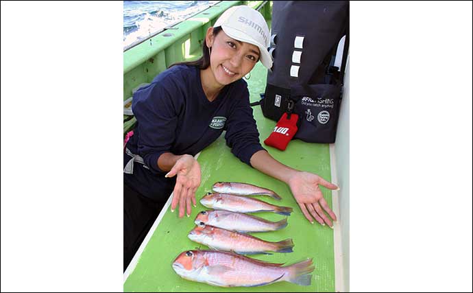 相模湾のアマダイ釣りで良型ダブルヒットに歓喜【茅ヶ崎・まごうの丸】