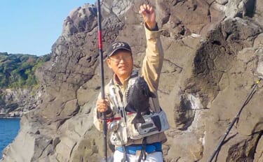 東伊豆の地磯での石物釣りでイシガキダイ3尾【静岡】重量級ヒットは無念のバラシ