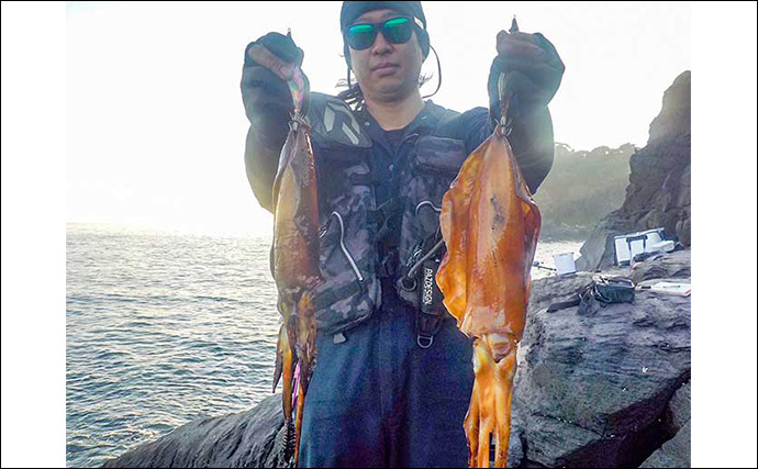 東伊豆の地磯での石物釣りでイシガキダイ3尾【静岡】重量級ヒットは無念のバラシ