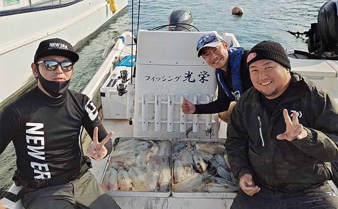 ティップランエギング釣行でアオリイカ24匹キャッチ【三浦・フィッシング光栄】