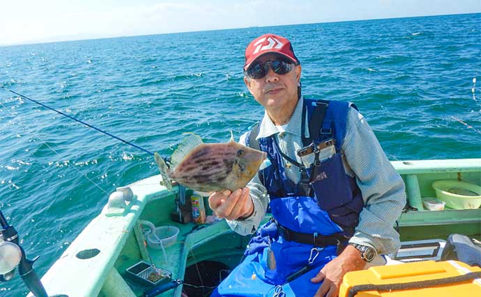 伊勢湾のカワハギ＆フグ船で両本命合わせて2桁釣果【愛知・七福丸】