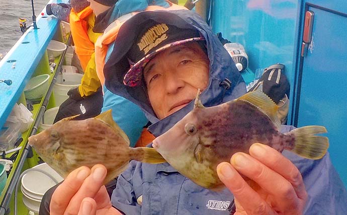 東京湾の船カワハギ釣りで釣る人26尾【神奈川・一之瀬丸】腕の差が出る状況か
