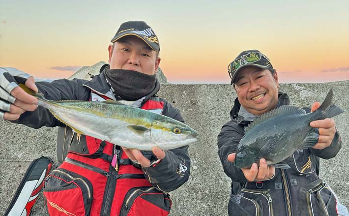 初島での堤防フカセ釣りで40cmメジナにイナダをキャッチ【静岡