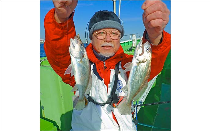 東京湾の船イシモチ釣りで32cm頭に釣る人46尾【鴨下丸】アジやアナゴがゲスト