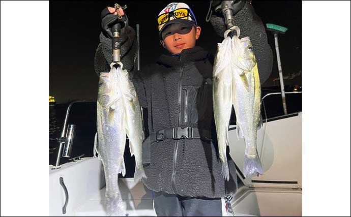 三河湾ボートルアー釣りで小学生釣り師がカサゴにシーバス連発【愛知】壁打ちで手中