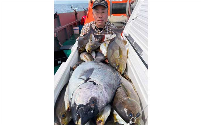 【船のエサ釣り最新釣果】玄界灘のエビラバ釣りで5.5kg大型マダイ浮上（福岡）