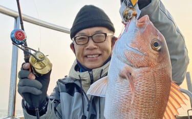 敦賀沖タイラバ釣行で70cm頭に良型マダイ5匹【福井】オレンジのネクタイで連発
