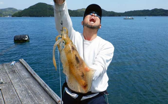 イカダでのヤエン釣り＆エギング二刀流で春のデカイカに挑戦【三重・宝成渡船】