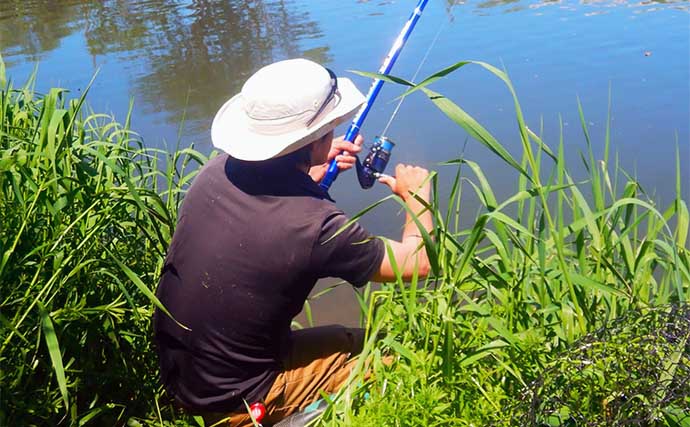 元荒川でのウキ釣りで122cm大型ソウギョをキャッチ【埼玉】食パンエサにヒット