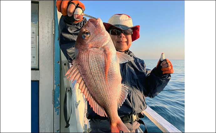 上越沖ディープタイラバ釣行で本命マダイ連発【新潟・子丸】水深100m以上を狙う