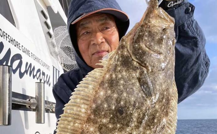 【船釣り釣果速報】落とし込みや泳がせ釣りで大型ヒラメ顔出し（大分・熊本）