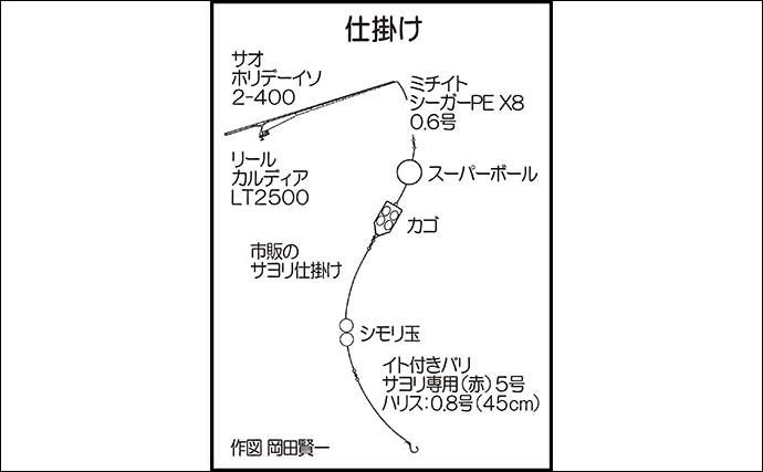 羽根港でのサヨリ釣りで31cm頭に本命20尾【大分】パン粉入りのまきエサが奏功？