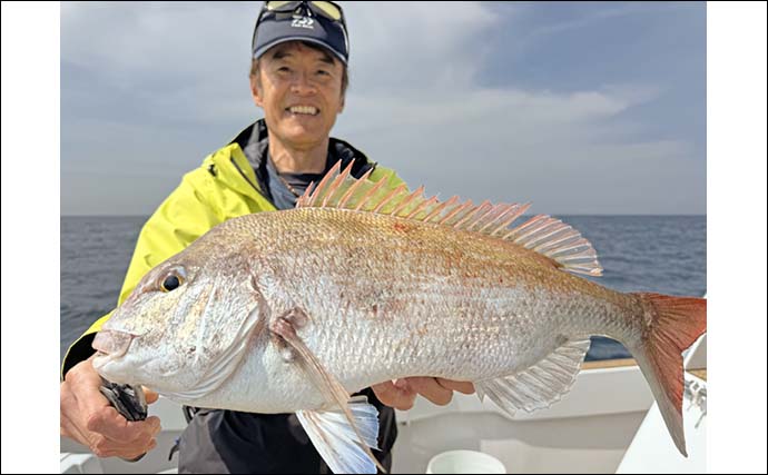 玄界灘タイラバ釣行で乗っ込みマダイ8尾【福岡】ボリューミーな仕掛けが的中