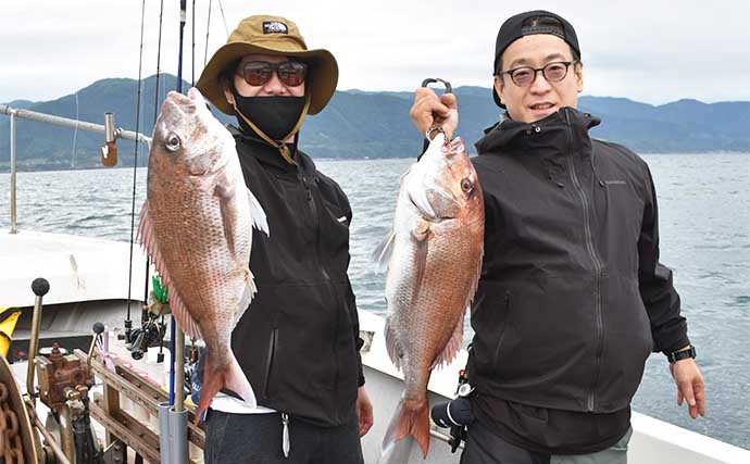 鷹巣沖タイラバ釣行で良型マダイ好捕【福井】軽いヘッドでの長距離戦が奏功