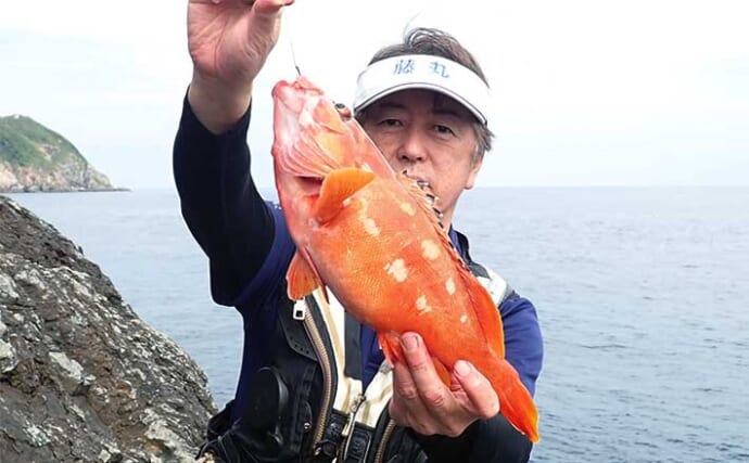 磯でのちょい投げ＆カゴ釣りで1kg級頭にアカハタ4尾【鹿児島・里】誘いがキモか