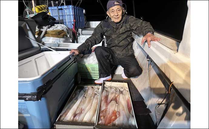 【夜焚きイカ釣果速報】銅突き仕掛けで釣る人100匹超えと上向き（福岡）