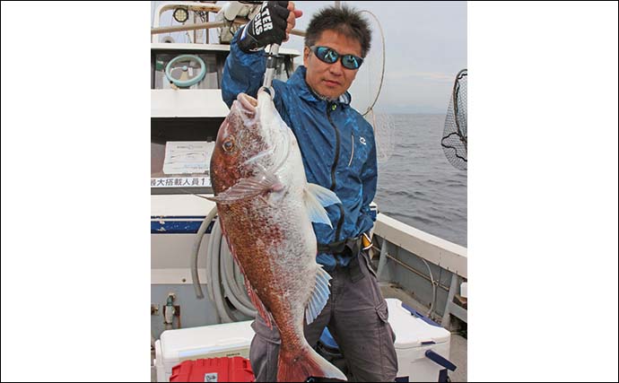 タイラバ釣行で80cm級大型マダイ浮上【大分・こざくら丸】自己記録更新を達成