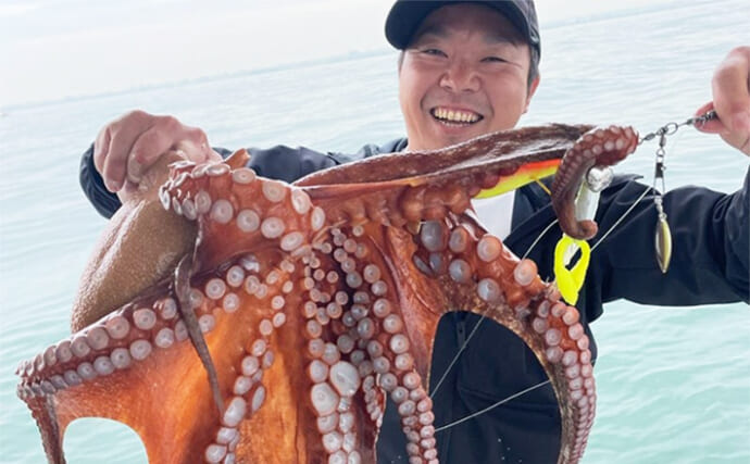 関西エリアの【船釣り特選釣果】明石沖でマダコ大型含み20匹超えと好調