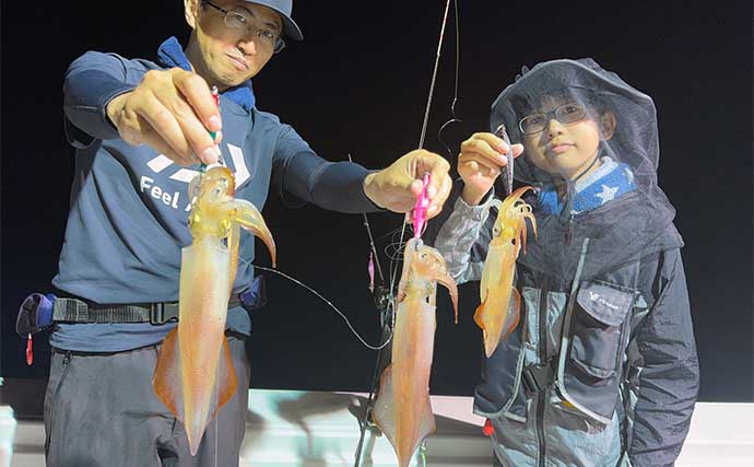 【夜焚きイカ最新釣果】イカメタルでも100尾弱と釣果上向き！（福岡）