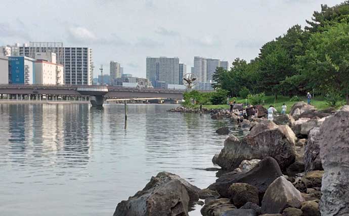 「大井ふ頭中央海浜公園」でのハゼ釣りでツ抜け【東京】イソメが当たりエサ？