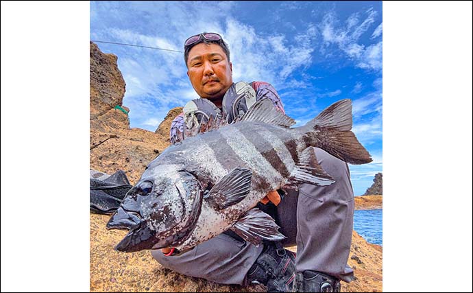 夜明け前の沖磯釣りで60cmイシダイをキャッチ【山口・見島】潮の動きとエサの管理が釣果の鍵